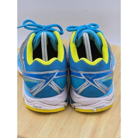 Mizuno WAVE INSPIRE 13 womens Running Shoes Blue Yellow Silver Gray size 9 - Picture 4 of 10